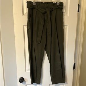 Loft Olive Green women’s Pants with belt size 10